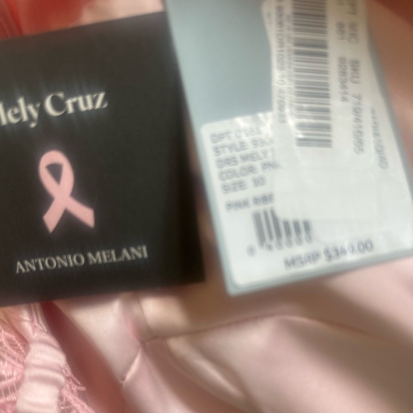 NWT Antonio Melani xBreast Cancer Awareness Capsule Mely Satin Embroidered Dress - Picture 14 of 16